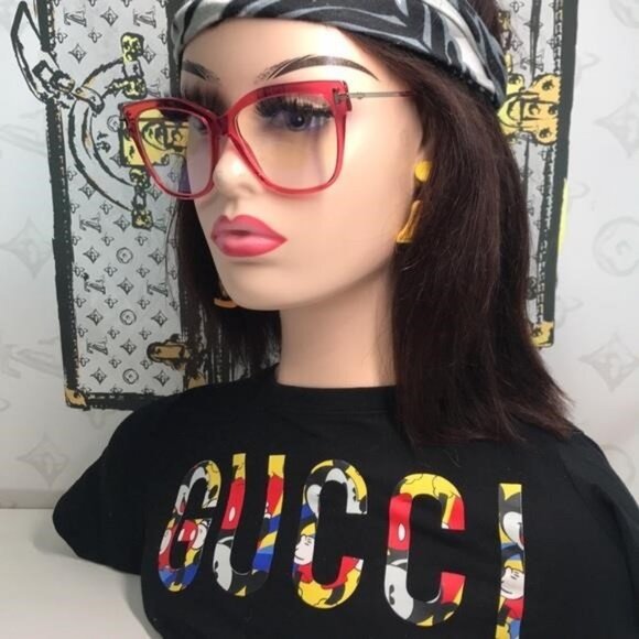 Gucci Red and Black Women's Glasses TF5704-B 066
